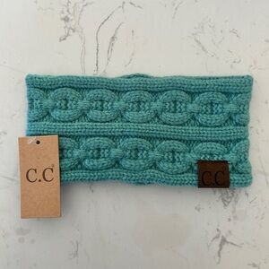 Knitted C.C. Woman’s Turquoise Winter Headband, Onse Size- NWT
